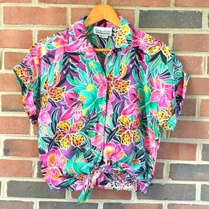 Vintage '80s tropical short sleeve shirt